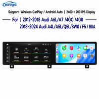 Lecteur DVD de voiture à double écran de 25,6 pouces avec CarPlay sans fil Android Auto pour Audi A4L/A5L/Q5L/8W0 / F5 / 80A 2018-2024, autoradio