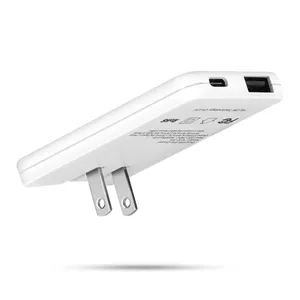 Bestseller 2022 Nieuwe Technologie Slim Pd3.0 Qc3.0 18W Ultradunne Flat Wall Oplader Ons Opvouwbare Stekker Reisadapter Type-C