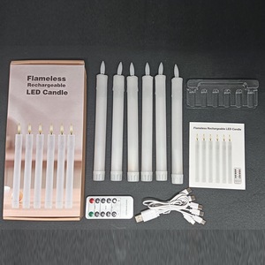 2025 Rechargeable sans flamme minuterie à distance conique bougie <span class=keywords><strong>Led</strong></span> scintillement gouttes cire fenêtre grand faux ivoire plastique chandeliers - Product Image 3