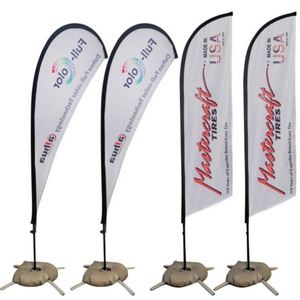 Manufacturer Custom Polyester Beach <b>Flag</b> Banner with Fiberglass Flagpole & Base Digital Printed Tear Drop Feather <b>Flags</b> - Product Image 1