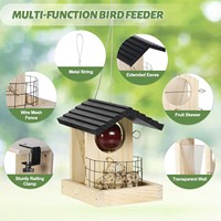Mangeoire à oiseaux en bois moderne Mangeoire à oiseaux en bois robuste pour attirer les oiseaux sauvages