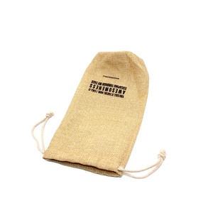 Sacs d'emballage pour bouteilles de vin en toile de jute naturelle, imitation lin, avec cordon de serrage - Product Image 4