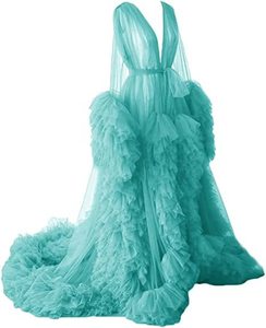 Abito <span class=keywords><strong>in</strong></span> <span class=keywords><strong>Tulle</strong></span> <span class=keywords><strong>trasparente</strong></span> con volant sposa Sexy di alta qualità - Product Image 4