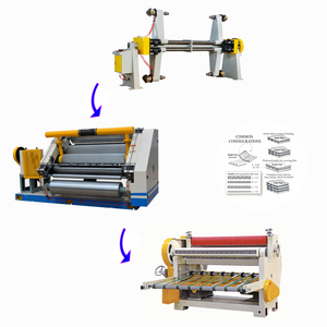 Ligne de production de carton ondulé simple face <span class=keywords><strong>LUM</strong></span> <span class=keywords><strong>E</strong></span> Flute 2 plis 80m/min pour la production de cartons fins, économique, stable, multi-flûtes en option - Product Image 1