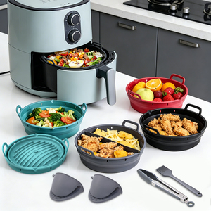Customize Eco-friendly 2.5mm Thick Round Dishwasher Safe Foldable Reusable <strong>Air</strong> <strong>Fryer</strong> <strong>Silicone</strong> <strong>Basket</strong>,<strong>Air</strong> <strong>Fryer</strong> <strong>Silicone</strong> Liners - Product Image 1