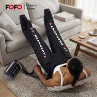 Masseur de jambes à compression d'air sans fil avec écran tactile LCD, bottes de thérapie par compression pneumatique, 6 modes, pression de 30 à 270 mmHg, minuterie
