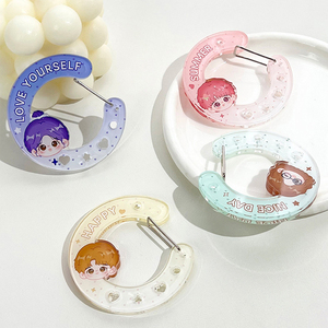 Spot cartoon mountaineering buckle acrylic student cute <b>keychain</b> accessories <b>keychain</b> storage hook hollow hanging ornaments - Product Image 4