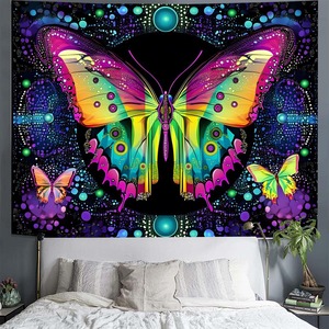 Tapiz de Pared de Poliéster con Geometría Cósmica Black Moth, Decoración de Pared Impresa Lavable a Máquina, Arte de Pared, Venta al por Mayor - Product Image 5