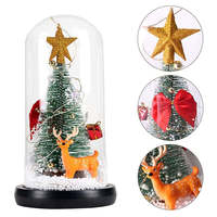 Lumières de Noël LED avec couvercles en verre, décorations lumineuses de Noël, mini arbres de Noël, cadeaux de Noël créatifs, ornements en cèdre