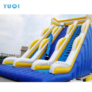 29ft उच्च सुपर बड़े वयस्क inflatable दोहरी चढ़ाई पर्ची स्लाइड, inflatable सुपर लहर गीला सूखी स्लाइड - Product Image 6