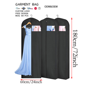 OEM/ODM personalizado negro impermeable <span class=keywords><strong>a</strong></span> prueba <span class=keywords><strong>de</strong></span> polvo reutilizable poliéster Tote Suit Bag portátil plegable poliéster bolsa <span class=keywords><strong>de</strong></span> ropa para viajes - Product Image 3