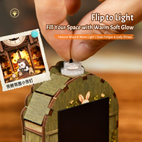 Kit DIY Aimant de Réfrigérateur 3D en Bois, Décoration de Coin de Lecture, Puzzle Miniature Fait Main, pour Présentoirs de Café, Boulangerie, Fleuriste