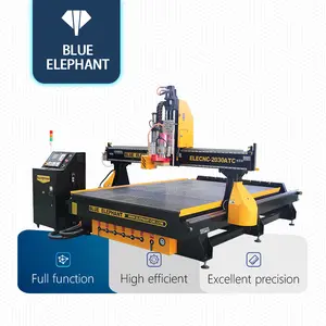 Alta efficienza grande 2030 lineare ATC Router CNC macchina con EOT-3 coltello oscillante per la vendita con mandrino di raffreddamento ad aria in vendita