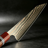 Couteau de cuisine Kiritsuke en acier Damas de cuivre de qualité supérieure et manche octogonal en bois de rose, idéal pour la découpe polyvalente des aliments