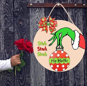 <span class=keywords><strong>2025</strong></span> grinch Giáng Sinh Trang Trí Cá Nhân Bằng Gỗ Cửa Dấu Hiệu Mặt Dây Chuyền Cây Giáng Sinh Trang Trí Cho Các Kỳ Nghỉ Hoàn Hảo Nhập - Product Image 6