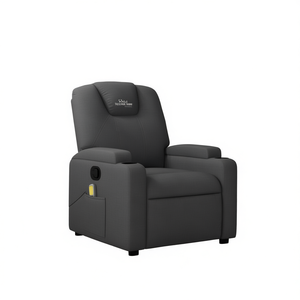 Dark Gray PU Leather Massage Recliner Chair Manual Operation Contemporary Design Living Room Furniture - Product Image 1