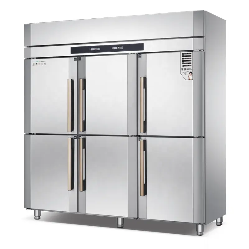 Servizio One-stop design personalizzato Freezer sei porte frigorifero 6 porte in acciaio inox frigorifero per ristorante