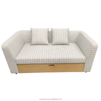 Ensemble de lit sectionnel moderne en L avec couchage escamotable, canapé futon convertible, chaise longue de rangement, pliable et peu encombrant pour bureau commercial
