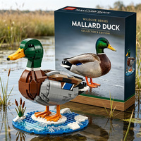 MOC Mallard Duck Plastic DIY Particle Assembly Building Block Animal Model Cross-Border Trendy Collectible Toy