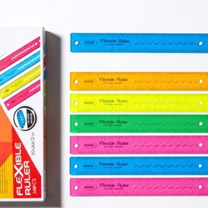 Regla Flexible de Plástico de 30 cm Personalizada de Fábrica, Regla Recta para la Escuela, Colores Surtidos, para Dibujo Escolar, Material de Papelería para Estudiantes - Product Image 3