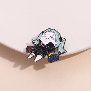 Chica de dibujos animados juego de rol esmalte Pin juego creativo personaje Metal broche solapa mochila ropa insignia - Product Image 4