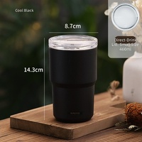Gobelet isotherme classique en acier inoxydable à double paroi, étanche, avec couvercle et paille, sans BPA, pour le bureau et les voyages, maintien thermique 0-6 heures
