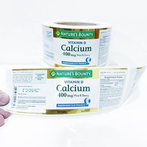 תוויות ויניל עמידות למים עם הדבקה חזקה לגליל בקבוקי תרופות, תוויות קידום מכירות עם לוגו בהתאמה אישית, יוקרתיות, כסופות, דבק Bopp - Product Image 3