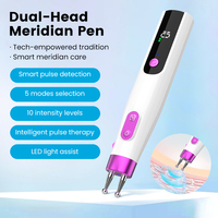 Nieuwe Dubbele Tip Ontwerp Pijnverlichting Stimuleren Drukpunten Slimme Trillingen & Digitale Display Body Massage Pen Voor Meridiaanzorg