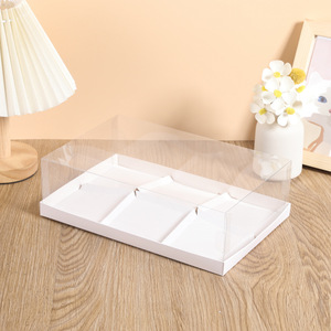 4 6 ngăn nhựa rõ ràng cupcake bánh Bánh hộp tráng miệng bánh rán Cookie Hộp quà tặng với nắp rõ ràng cho Đảng ủng hộ - Product Image 3