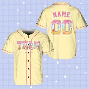 Camiseta de fútbol personalizada con goteo de lazo Coquette Camiseta de béisbol personalizada con goteo de helado Regalo de amante - Product Image 2