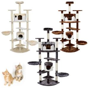 木质宠物公寓家具猫抓痒后塔式住宅猫树 - Product Image 1