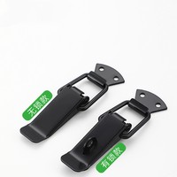 Boîte à outils à bouche plate pour bagages noirs loquet de verrouillage à ressort loquet de boîte en métal robuste petit loquet en acier inoxydable