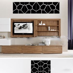 Autocollant mural en miroir acrylique pour décoration de la maison, combinaison de blocs carrés, autocollant mural en miroir 3D - Product Image 3
