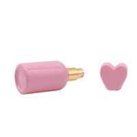 Flacon de parfum en verre rose en forme de cœur de luxe - 30 ml/50 ml/100 ml, vide, rechargeable, avec vaporisateur, coffret cadeau haut de gamme, impression personnalisée