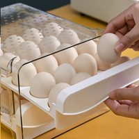 Support de tiroir à œufs en plastique, grille de 20/40, stockage d'œufs empilable pour organisateur de réfrigérateur, de cuisine
