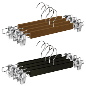 Tự Nhiên Tái Chế Lớp Một Gỗ Jeans Váy Móc Áo Với Di Chuyển Clip Chống Gỉ Móc Quần Móc Áo Cho Tủ Quần Áo Sử Dụng - Product Image 5