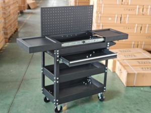 Chariot à outils à roulettes en métal à 3 niveaux avec tiroirs de rangement pour ateliers de garage Armoires à outils de mécanicien - Product Image 6