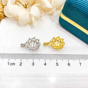 Pendentif en argent S925 WENCHI, support vide, accessoires de bricolage, perle de 11-12 mm, collier pour femmes, cache-cernes, modèle chinois 10582 - Product Image 4