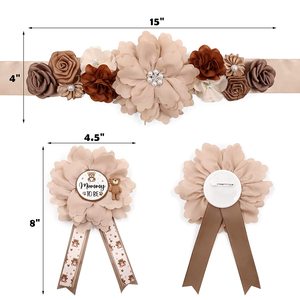 Kit de Banda de Maternidad con Osito de Peluche Marrón, Broches de Corsage para Futura Mamá y Futuro Papá, Decoraciones para Baby Shower con Temática de Osito - Product Image 4