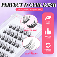 Kit d'extension de cils DIY fait main avec logo personnalisé, volume 12 rangées, bases en plastique, pour la vente en gros
