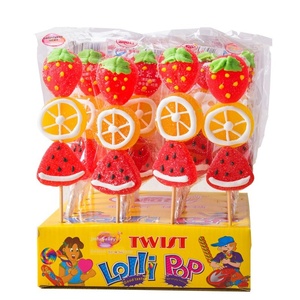 Sucettes et bonbons gélifiés créatifs aux fruits fraise et pastèque de 45g, en forme de brochettes, pour enfants, vente en gros - Product Image 1