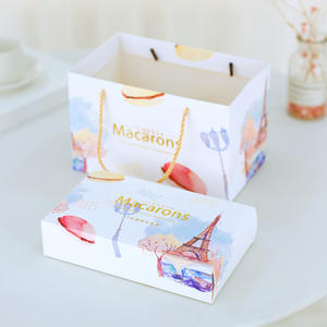 सफेद कार्ड कोरियन-स्टाइल मैकरन पुनर्नवीनीकरण पेपर पैकेजिंग बॉक्स 12-टुकड़ा रचनात्मक बेकिंग पेस्ट्री उपहार बॉक्स टोटे चीनी चबाने गम गम - Product Image 3