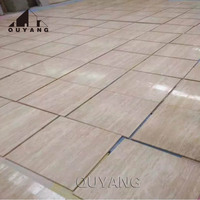 QUYANG – carreaux de mur en pierre naturelle, grande taille, poli d'italie, marbre de travertin romain Beige, vente en gros