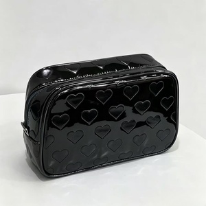 <b>Waterproof</b> PU Leather Women Makeup <b>Bag</b> Embossed Logo Cosmetic Organizer <b>Bag</b> Large Travel <b>Toiletry</b> <b>Bag</b> Wholesale - Product Image 2