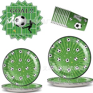 Black White <strong>Football</strong> Theme Party Supplies Disposable Tableware Set Paper Plate Bunting Banner Fans Birthday Party - Product Image 5