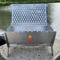 Barbecue portable en acier inoxydable écologique, pliable, antirouille, facile à nettoyer, sans outils, pour balcon, camping-car, camping