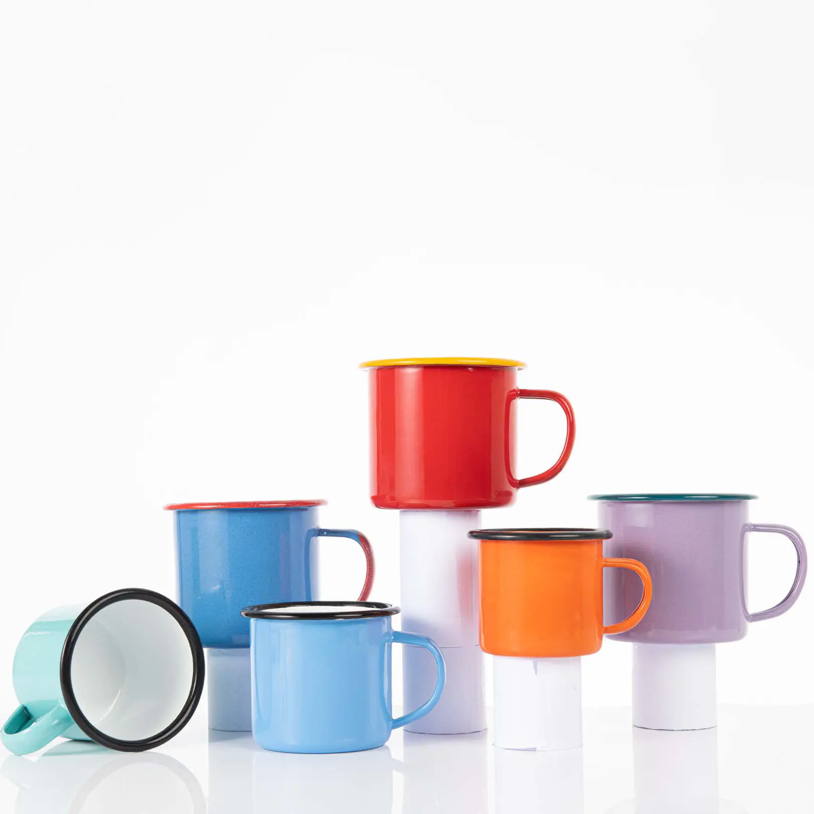 Оптовая продажа, индивидуальный логотип, цвет, размер 12 унций, 15 унций, сублимационный чай для кемпинга, кофе, эмалированная чашка, кружка