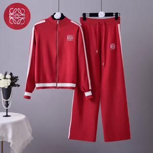 Completo Sportivo <span class=keywords><strong>Donna</strong></span> Moda Transfrontaliera Primavera Autunno 2026 Nuovo Ricamato a Righe con Cerniera Lavorato a Maglia Jacquard Maniche Lunghe - Product Image 4