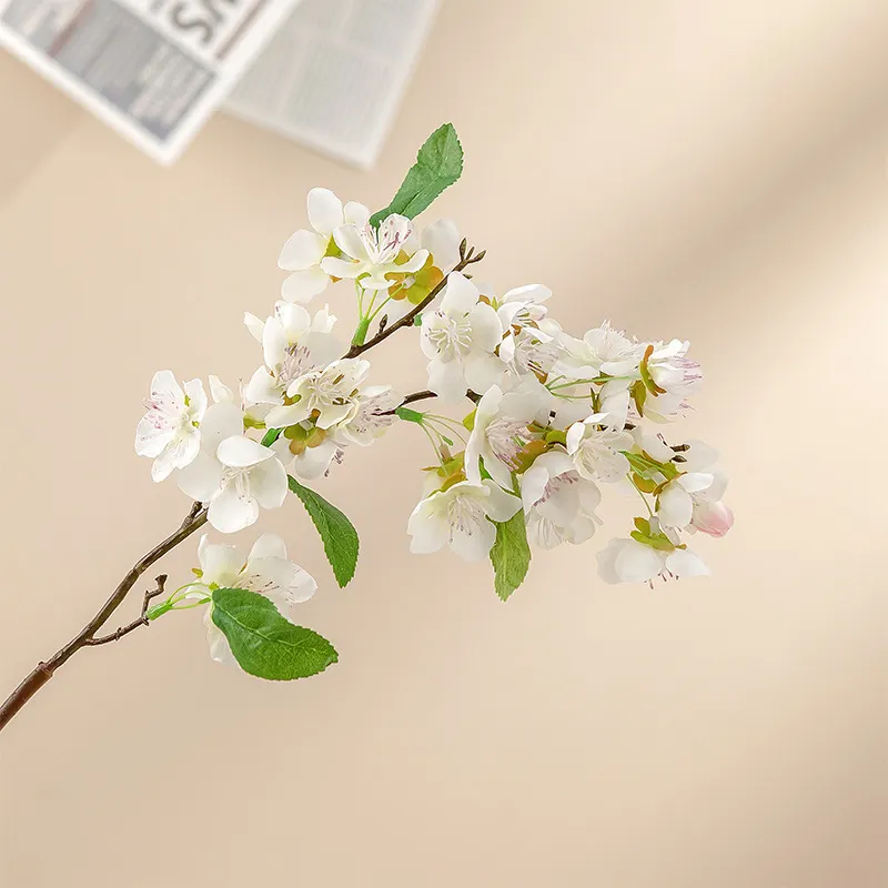 O-X726 Wholesale Japanese Sakura flower white peach blossom pink artificial plum blossom stem short stem cherry blossom