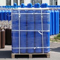 Gaz argon de haute pureté 40L 50L pour l'industrie, couleur personnalisée certifiée, bouteille d'argon en acier sans soudure avec valve